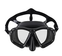 Snorkel Diving Mask, Scuba Diving Mask Wide View Swimming Goggles Good Sealing Anti Fog Swimming Glasses with Double Elastic Strap (Black)