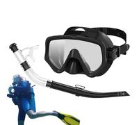 Snorkel - Dry Top Snorkel, Wide Panoramic Goggles, Silicone Face , Water Sports Equipment Kit | for Adults Beach Travel Island Tourism Swimming