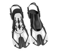 Snorkel Fins Scuba Diving Shoes Adjustable Buckles for Adult (White L/XL)