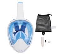Snorkel Goggles, Full Face Liquid Silicone Snorkeling Face Cover 180 Degree Panoramic View Anti Fog Snorkeling Goggles for Adults and Teens (S/M)