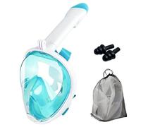 Snorkel Mask Full Face,180°view Snorkeling Gear with Panoramic Design-Compatible Sports Camera, Anti-fog, Anti-leak Technology for a Safe Adults and Kids Snorkeling Experience (Green, L-XL)