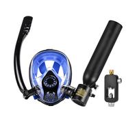 Snorkel Mask Full Face Scuba Mask with Mini Scuba Tank for Underwater Breath Support, 5-10 Minutes Dive Duration