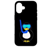 Snorkel Penguin Snorkeling Water Bird Scuba Diver Case for iPhone 16