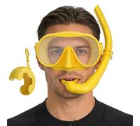 Snorkel Set for Adults, Large Panoramic Glass, Leak-Proof, with Storage Box and Adjustable Strap, Foldable Snorkel Set, for Training, Island Holidaymakers, Underwater Adventures and
