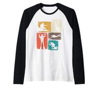 Snorkeling Collage Snorkeler Free Diver Instructor Raglan Baseball Tee