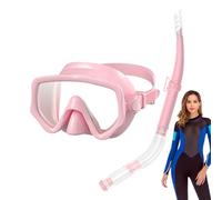Snorkeling Gear for Adults | Diving Snorkel Set - Panoramic Wide View Silicone Face Cover Set for Water Sports Swimming Training Beach Trip Underwater