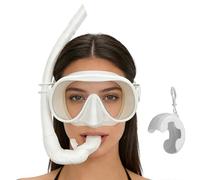 Snorkeling Gear for Adults,Panoramic View Anti-Leak Masque - With Box And Adjustable Strap Foldable Diving Goggles - for Women Men Family Lover Athlete Swimming Training Beach Trip