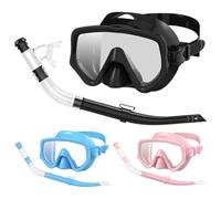 Snorkeling Gear For Adults - Silicone Scuba Diving Set, Snorkeling Goggle, Panoramic Wide View Goggles, Anti Fog Face Cover | Water Sports Beach Trip Underwater Swimming Training Equipment