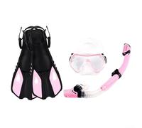 Snorkeling Kit Featuring a Comfortable Mask, Dry Top Snorkel, and Short Blade Fins for Enhanced Performance (S/M pink)