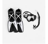Snorkelling Kit Fins Mask And Snorkel - Tropical Kit Black And White