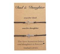 SNORSO Cross Matching Bracelets Gifts Ideas for Daughter Son Mother Father - Mother Daughter/Son Bracelets, Father Daughter/Son Bracelets Fathers Day Mothers Day Christmas Birthday Jewellery Gifts, M