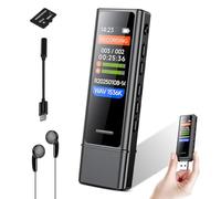 Snorthy 64GB Digital Voice Activated Audio Recorder, HD Dual MIC Dictaphone with Noise Reduction Portable USB-C Tape Recording Device with 1.47" Color Screen & External Headphones, MP3 Player