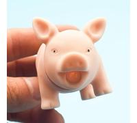 Snorting Pig Funny Design Elastic Squeaky Piggy Interactive Toy For Stress Relief Convenient For Office & Home Use Quantities 1