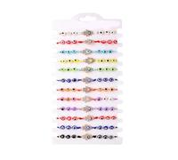 Snorvixre 12pcs Evil Eyes Bracelets With Sturdy Braided Cord Vintage Design Unisex Protective Jewelry Accessories Evil Eyes Spiritual Pack