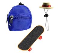 Snorvixre 3Pcs Pet Reptiles Outfit Set Including Backpack Tiny Cap and Toy Skateboard for Lacertilian Tortoises Cosplay Pet Outfit