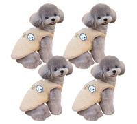 Snorvixre 4pack Dog Fleece Vests Pack Warm Protective Back Opening Convenience Soft Materials Winter Season Small Dog Clothes