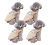 Snorvixre 4pack Dog Fleece Vests Pack Warm Protective Back Opening Convenience Soft Materials Winter Season Small Dog Clothes
