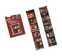 Snorvixre 6Rolls Bookshelf Theme Decorative Tape 40mmX2m Scrapbooking Decoration Sticker For Journal Planner Notebook Wrapping Mystical Collage Sticker