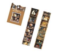 Snorvixre 6Rolls Bookshelf Theme Decorative Tape 40mmX2m Scrapbooking Decoration Sticker For Journal Planner Notebook Wrapping Mystical Collage Sticker