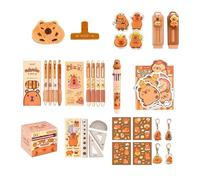 Snorvixre Aesthetic Stationery Set, 21-Piece School Supplies with Large Pencil Case, Pens, Rulers, Sticky Notes, Cute Accessories for Students, Artists