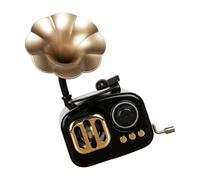 Snorvixre Antique Small Gramophone Music Box Hand Operated Melodies Player Living Room Bedroom Decors Antique Phonograph Music Box