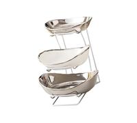 Snorvixre Ceramic Planner with 3 Strong Iron Shelves Kitchen Countertop Storage Answer Multiple Layer Kitchen Storage Planner