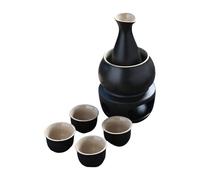 Snorvixre Ceramic Sake Set Warmer Pots Including Warming Bowl Pots 4 Cups and Stove for Hot Cold Warm Liquor Gift Ceramic Japanese Set
