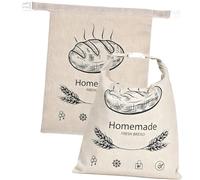 Snorvixre Closure Beeswaxs Bread Bag Large Space for Cotton Linen Kitchen Storage French Bread Storage