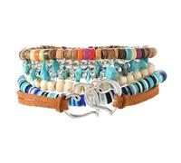 Snorvixre Coconut Shell Beaded With Turquoise Detail Fashion Jewelry Wrist Accessories Handmade Gift Stylish Unisex Hand Jewelry