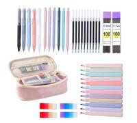 Snorvixre Complete Stationery Set with Pencil Case, 24-Piece School Supplies Including Gel Pens, Highlighters, Erasers Organizers for Students, Classroom Office Use