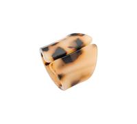 Snorvixre Flexible Fit Brown Leopard Pattern Acrylic Geometric Rings Lightweight Comfortable Statement Jewelry Accessory Leopard Pattern Brown Acrylic Rings