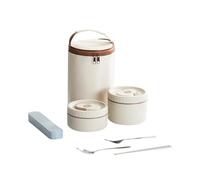 Snorvixre Insulated Bentos Box with 4 Compartments Nonrust Steel Lunch Container Set Thermal Food Storage for School Insulated Thermal Lunch Bags for Adults