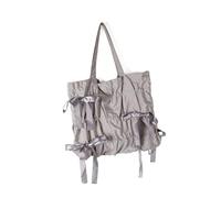 Snorvixre Large Capacity Handbag Nylon Shoulder Bag Underarm Pack Sophisticated Bows And Pleats For Daily Use And Various Occasion Unique Pleated Handbag