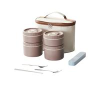 Snorvixre Large Capacity Nonrust Steel Bentos Box with Removable Inner Pots Electromagnetic Induction Heating Safe Leak Proof Food Carriers for Adults Stackable Insulated Meal Prep Box Set