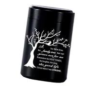 Snorvixre Memorial Casket Urn Tiny Stainless Steel Pet Ashes Holder Butterfly Tree Symbolism Jar for Ashes