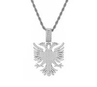 Snorvixre Modern Albania Accipiter Design Necklace Stainless Steel Gold Silver Trendy Neckchain Pendant Neckwear Hip Hop Albania Accipiter Pendant Necklace