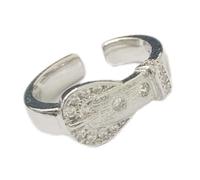 Snorvixre Modern Buckle Inspired Adjustable Rings Stainless Steel Finish Unisex Accessory Versatile Belt Styles Rings For Daily Wear Luxury Brushed Metal