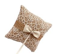 Snorvixre Popular Lace And Burlap Wedding Rings Bearer Pillow Elegant Rings Pillow For Bridal Elegances And Perfect Memories Wedding Accessory