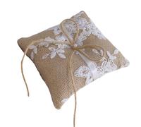 Snorvixre Popular Lace And Burlap Wedding Rings Bearer Pillow Elegant Rings Pillow For Bridal Elegances And Perfect Memories Wedding Accessory