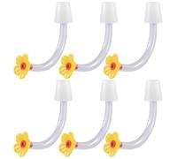 Snorvixre Set Of 6 LeakProof Hummingbird Feeders Flower Tip Accessories Seal Secure Replacement Part Dispensing Tool Hummingbird Tips