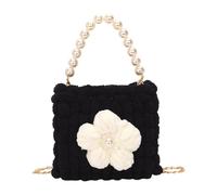 Snorvixre Soft Cloud Like Knitted Cream Puff Flower Shoulder Bag Lightweight Friendly Crossbody Bags Evening Purse Crochet Bag For Shopping