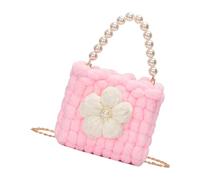 Snorvixre Soft Cloud Like Knitted Cream Puff Flower Shoulder Bag Lightweight Friendly Crossbody Bags Evening Purse Crochet Bag For Shopping