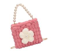 Snorvixre Soft Cloud Like Knitted Cream Puff Flower Shoulder Bag Lightweight Friendly Crossbody Bags Evening Purse Crochet Bag For Shopping