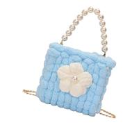 Snorvixre Soft Cloud Like Knitted Cream Puff Flower Shoulder Bag Lightweight Friendly Crossbody Bags Evening Purse Crochet Bag For Shopping