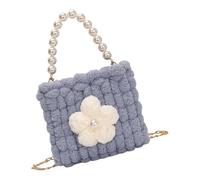 Snorvixre Soft Cloud Like Knitted Cream Puff Flower Shoulder Bag Lightweight Friendly Crossbody Bags Evening Purse Crochet Bag For Shopping