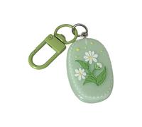 Snorvixre Spring Inspired Floral Oval Keychain Premium Resin Materials Compact Size Decorative Charm for Keys Purses Gift Giving Fashionable Bag Charm