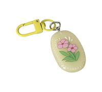Snorvixre Spring Inspired Floral Oval Keychain Premium Resin Materials Compact Size Decorative Charm for Keys Purses Gift Giving Fashionable Bag Charm