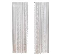 Snorvixre Tension Rod Lace Sheer Curtains Without Drill Designs for Door and Window Privacy Stretch Lace Door Sheers