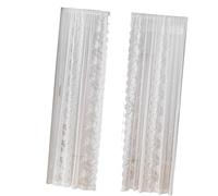 Snorvixre Tension Rod Lace Sheer Curtains Without Drill Designs for Door and Window Privacy Stretch Lace Door Sheers