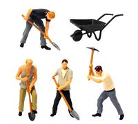 Snorvixre Tiny 1: 64 Scale Construction Site Model with Treasure Workers Decorative Ideal for Home or Work Area Decoration Rosin Worker Digging Model